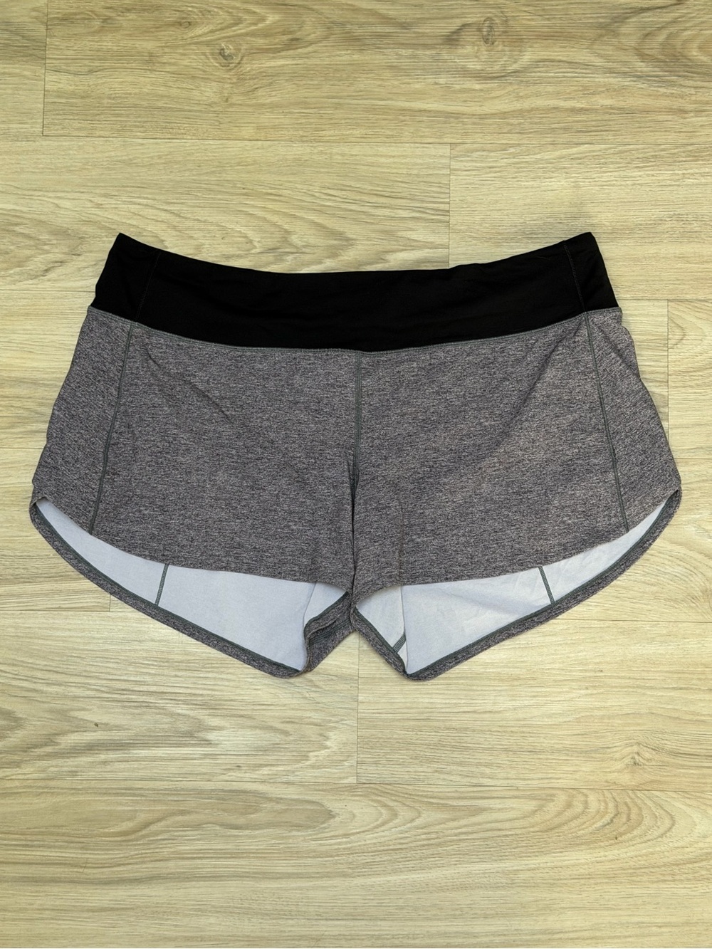 lululemon Speed Up Mid Rise Tall Running Shorts Heathered Gray Black Athleisure